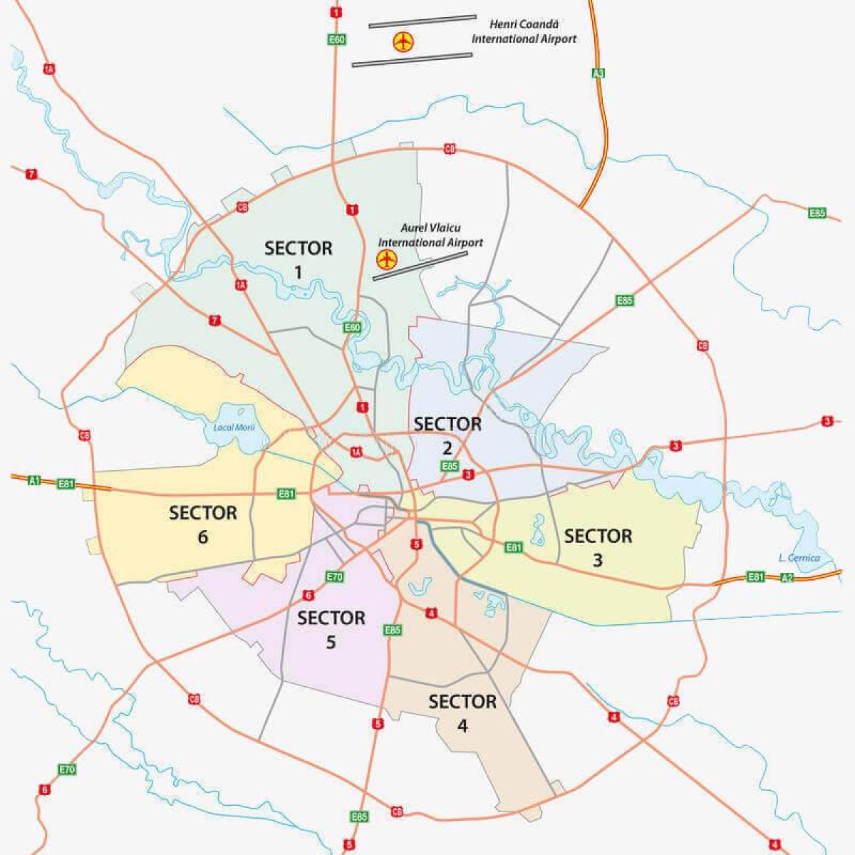 Boekarest luchthavens kaart