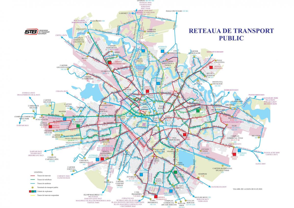 Boekarest transport kaart